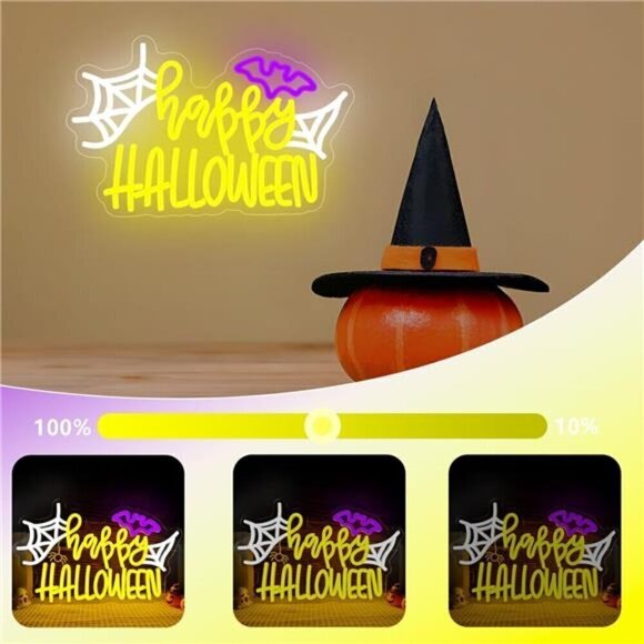 Halloween neon signs Spider Web Light Sign bat neon sign for bedroom decorations - Picture 4 of 6